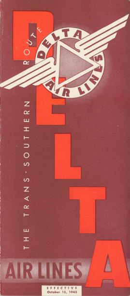 1943 Delta Airlines Schedule Cover