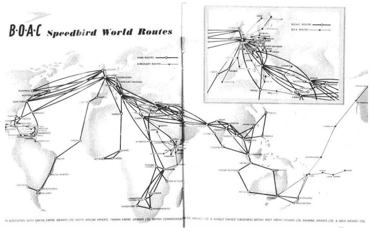 BOAC DC-4 Route Map