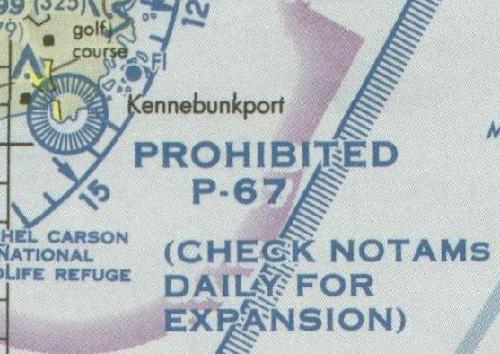 Chart showing Prohibited Airspace