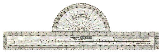 Aeronautical navigation plotter used with VFR Sectional Charts